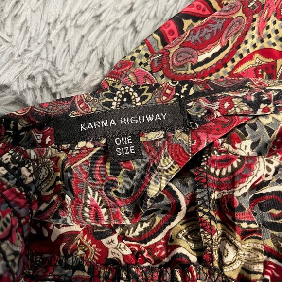 Karma Highway Silky Paisley Deep V Jumpsuit Jumper Boho One Size - Picture 9 of 9